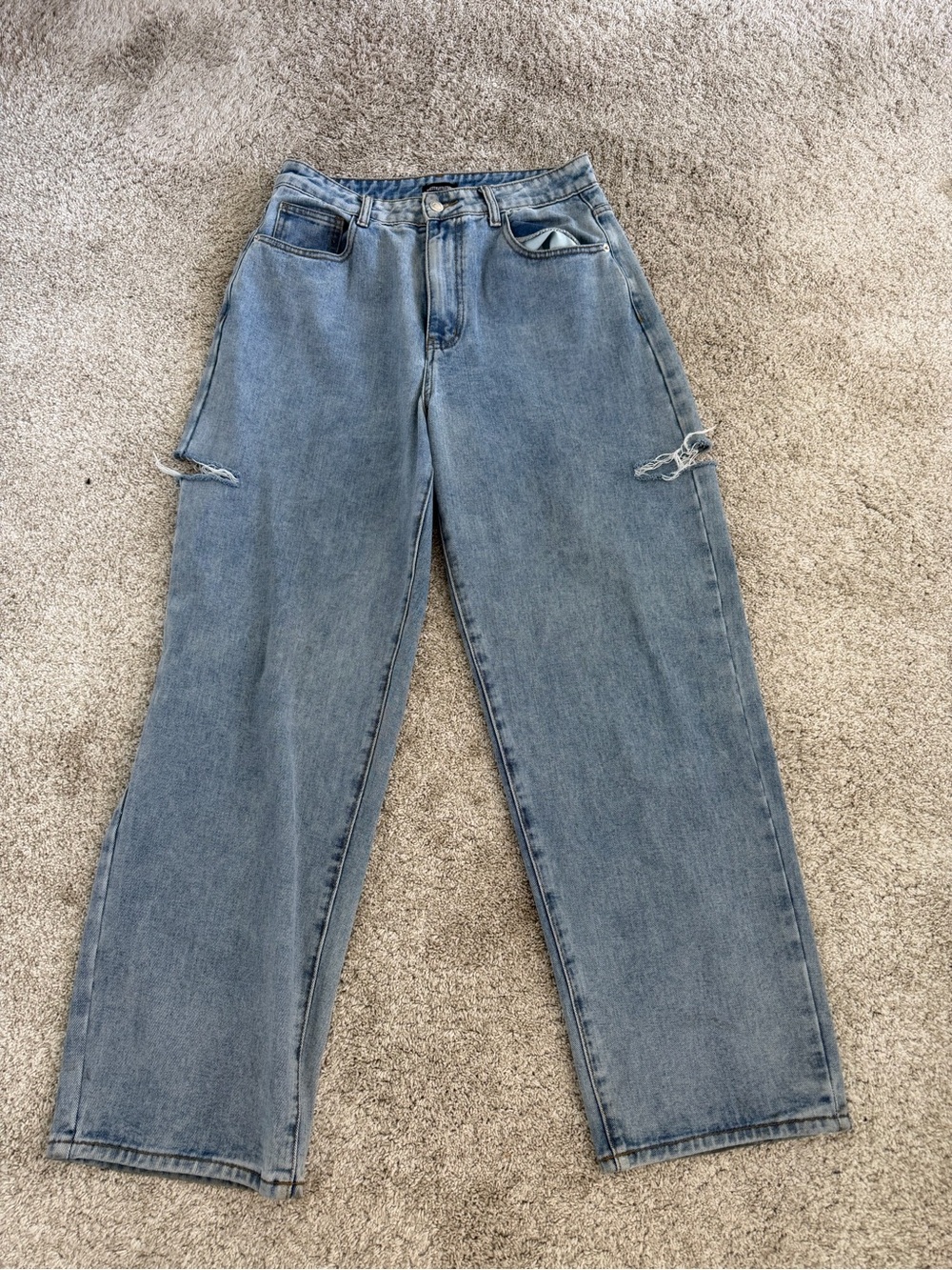 Pretty Little Thing Cut Out Denim Jeans